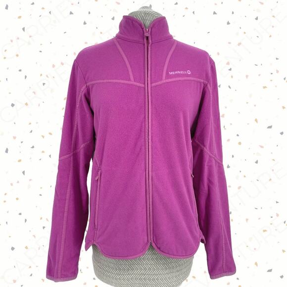 Merrell Fleece Jacket Purple Pink Full Zip Hiking Outdoor Coat Gorpcore Size M - Picture 1 of 12